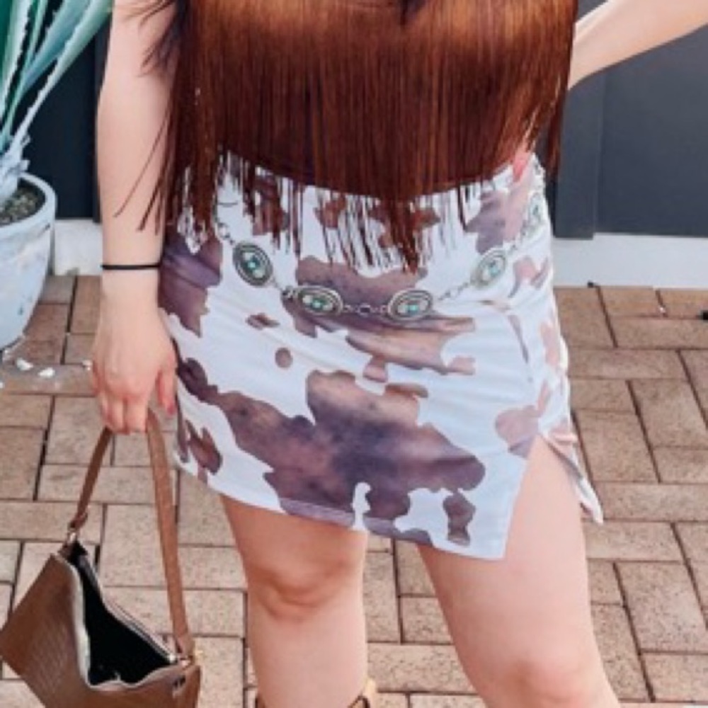 Windsor Cow Print mini skirt
